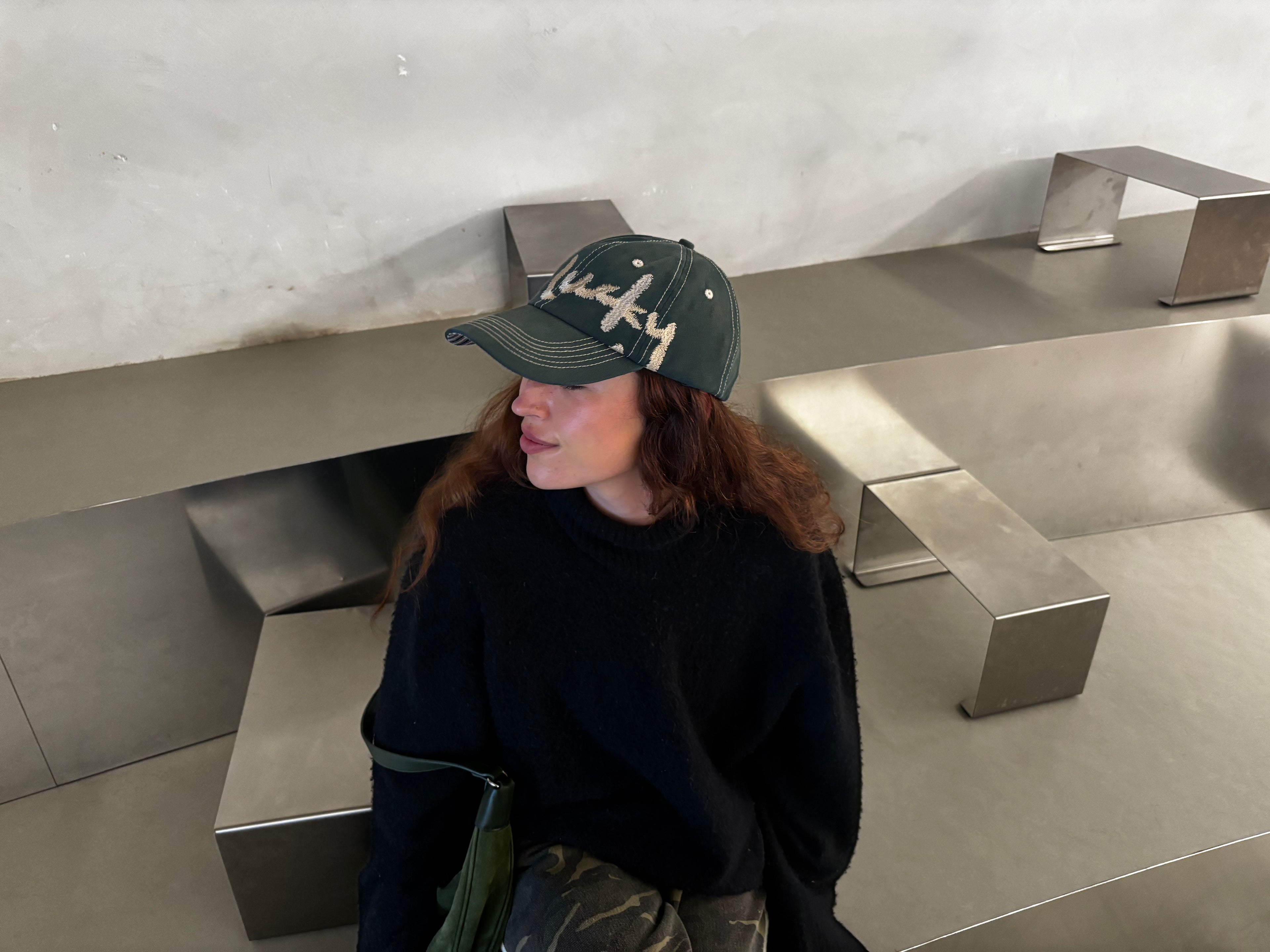 "LUCKY" CAP in WASHED GREEN