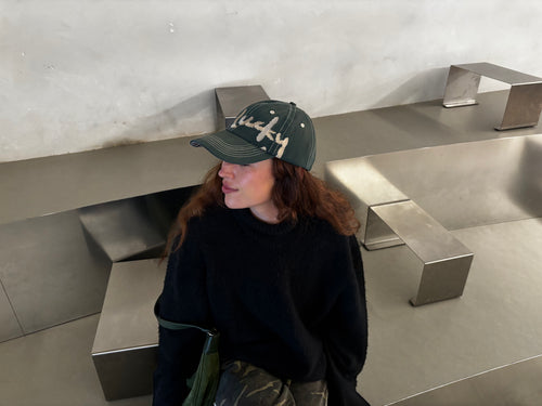 "LUCKY" CAP in WASHED GREEN