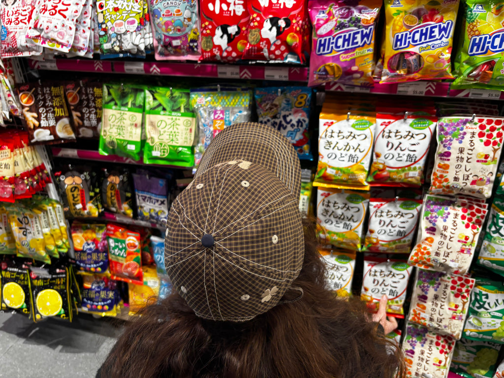 "LUCKY" CAP in BROWN PLAID