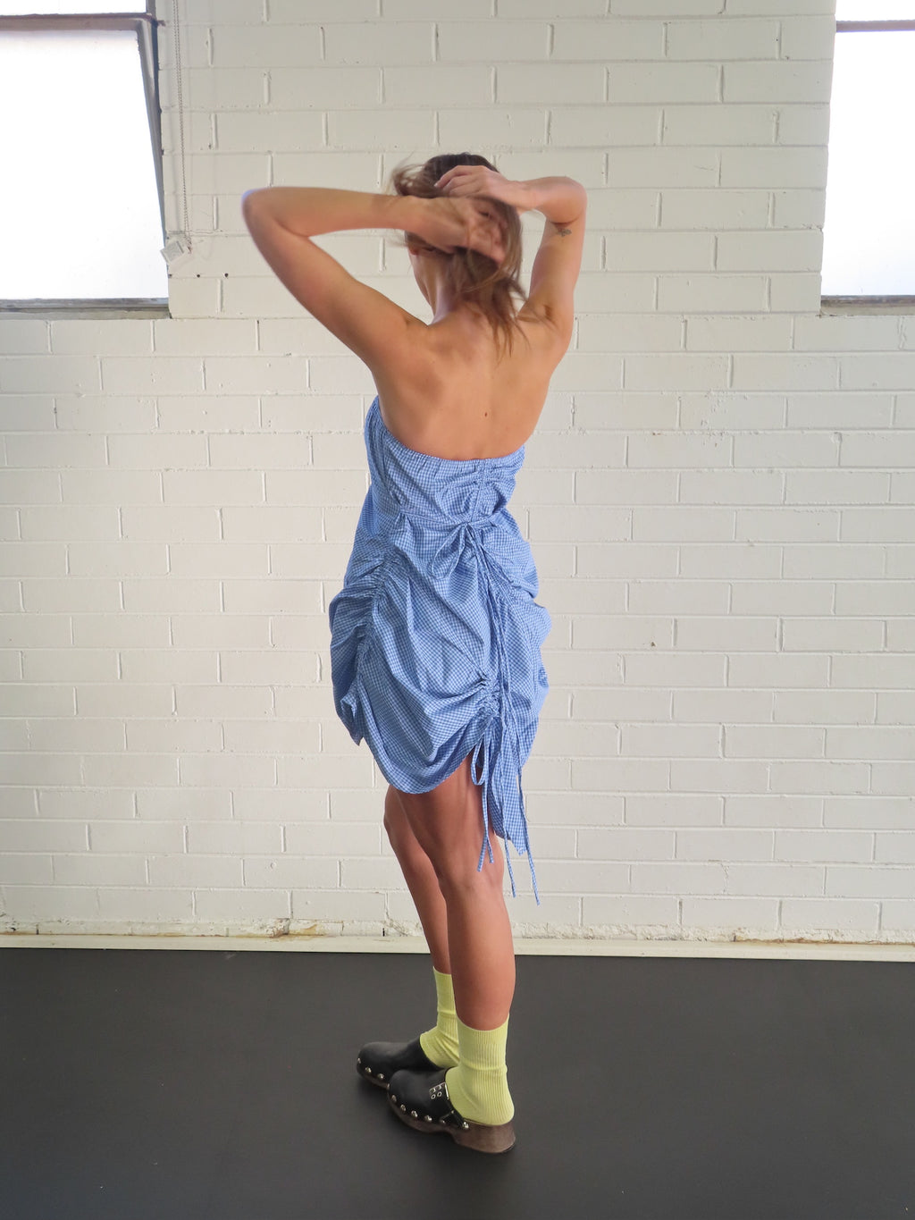 GEMINI DRESS in BLUE PLAID