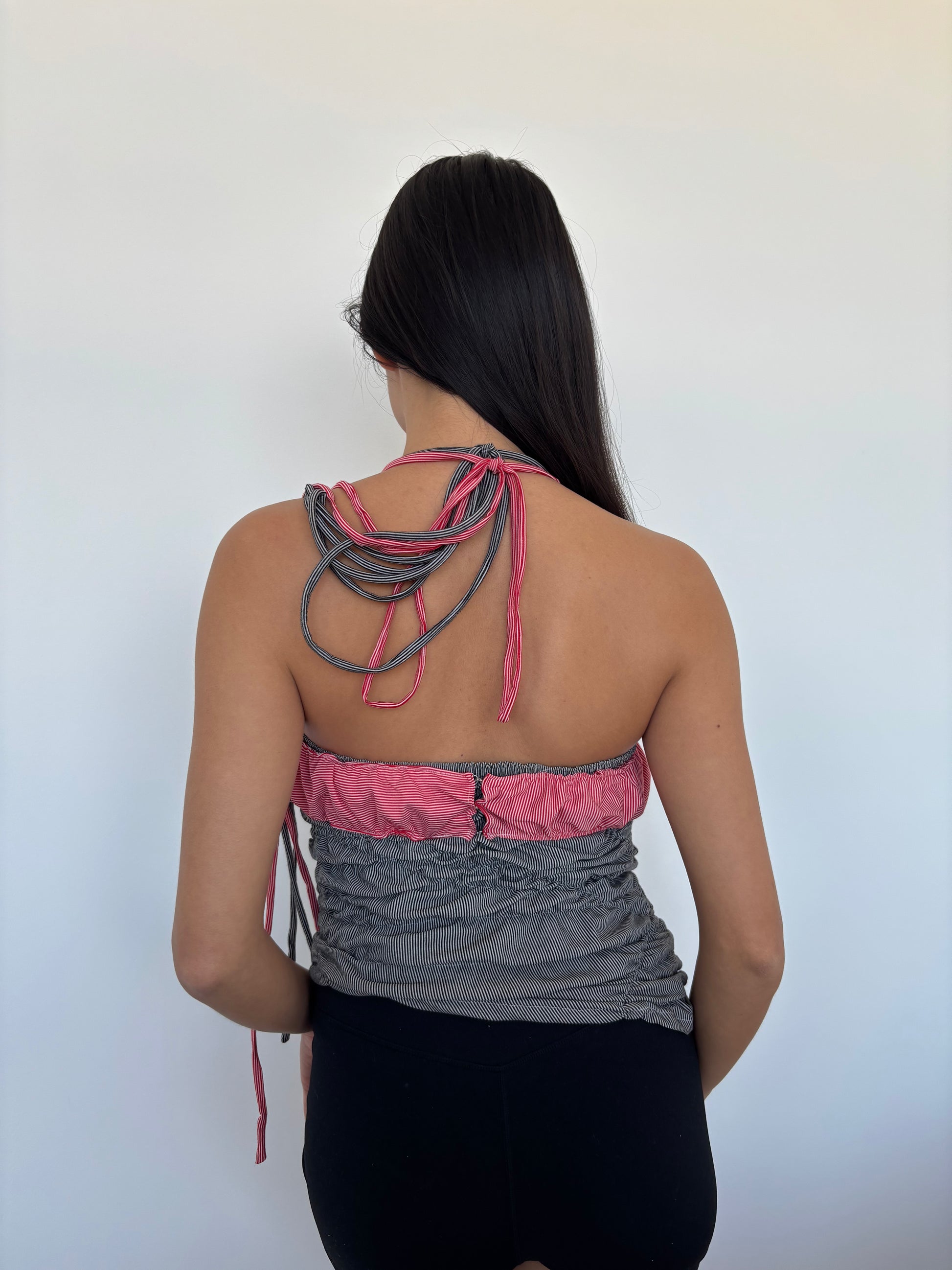 NRJ SPIDER BRALETTE in red and white stripe